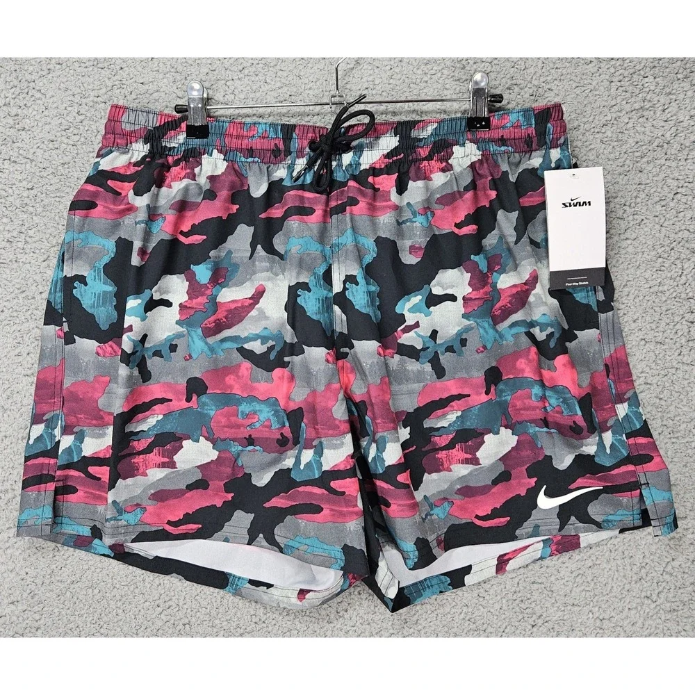 Nike Swim Trunks Men's XXL Dusty Cactus Camo 4 Way Stretch Shorts NWT